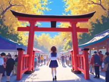 秋祭りの賑わい