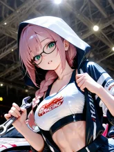 女性レーサー·アクセル全開の眼差し の投稿作品