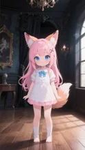 ピンク髪キツネ娘💕モフモフするの？💕