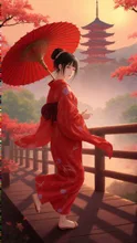 紅に染まる幻想京都 — LunaさんのAIイラスト