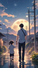 月と夕暮れ — SUPP473491さんのAIイラスト