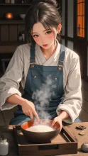 新米の美味しそうな湯気