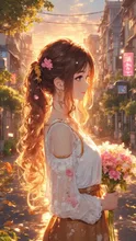 夕陽に萌える少女