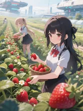 いちご狩り🍓 — TakamineさんのAIイラスト