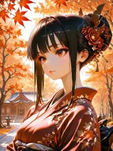紅葉狩り·赤く染まる山道で の投稿作品