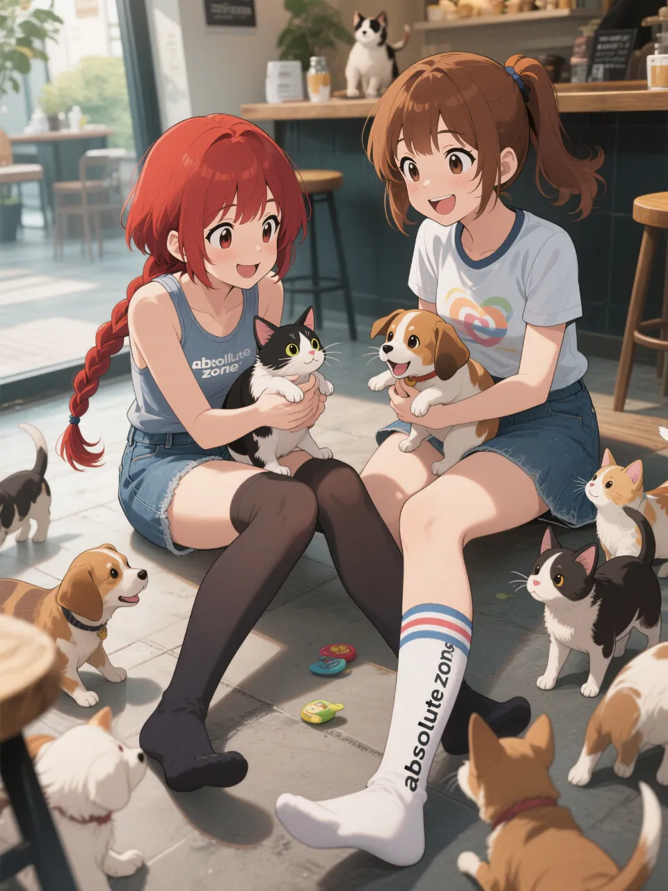 双子と犬vs猫？