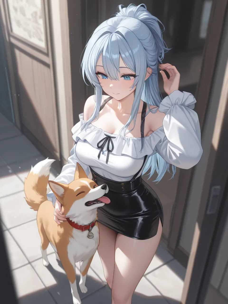 犬との触れ合い! — otaku127さんのAIイラスト