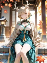奈良の鹿·紅葉をねだる の投稿作品