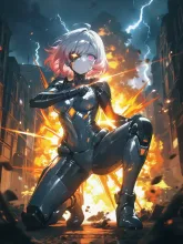 機械少女、明梨。