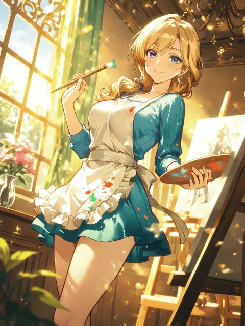 top quality、extremely detailed - 女流画家