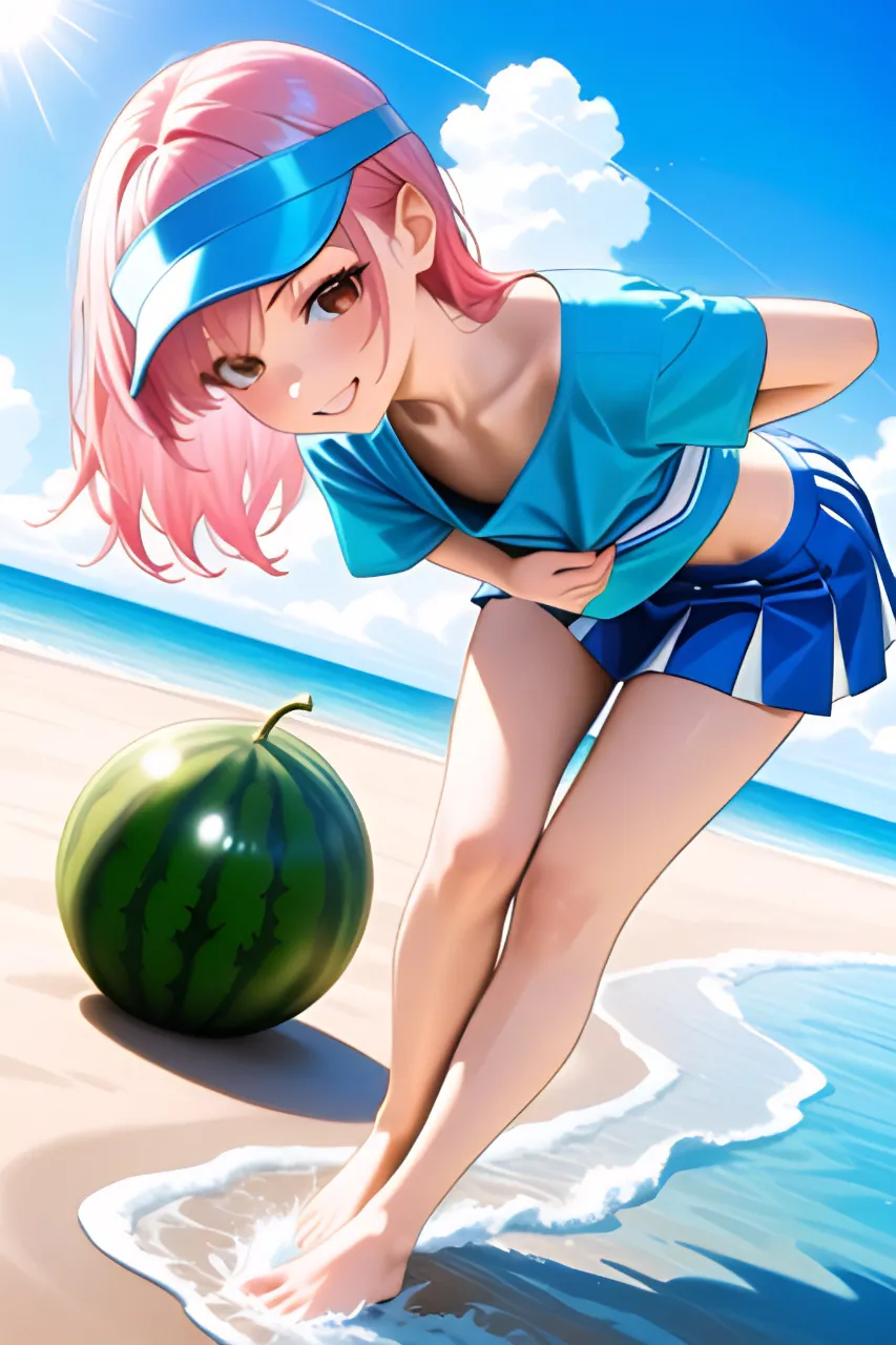 青い空と白い雲と海と西瓜とチアガール…桃