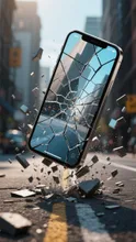 落ちたら地面も破壊するスマホ。散らば諸共ってね