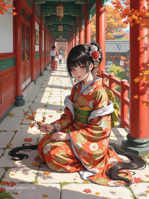 古都を散策するのAIイラスト - SUPPART