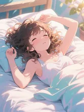 天然パーマと寝癖でくしゃくしゃ。
