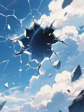 割れる空