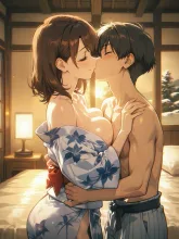 おはよぉ、かなでクン…ちゅぅ… — 寝室イラストのAIイラスト｜SUPPART