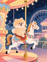 メリーゴーランドたのしいワン♪(下の子の作品)