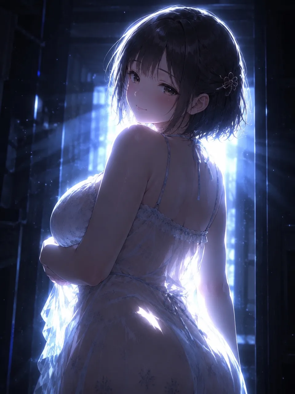 逆光の遥香。
