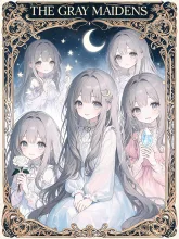 タロットとグレーヘアーの女の子 — タロットカードのAIイラスト|SUPPART