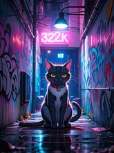 秘密の路地裏の門番 — さやかさんのAIイラスト