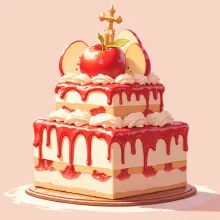 りんごケーキ — ビスマス工房さんのAIイラスト