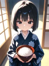 花子「菊の節句に栗ご飯の栗抜きを食べるが良いぞ♪」