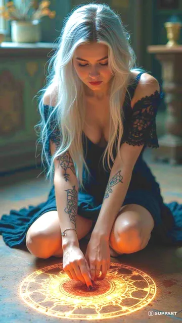 Draw a magic circle by her blood