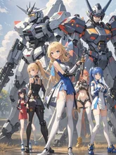Mecha and beautiful girls