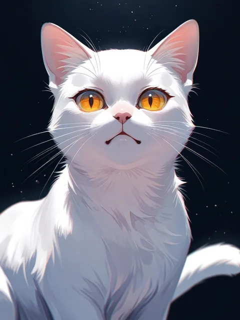 霞の仙人 白猫と黒猫 - 画像生成チャレンジ