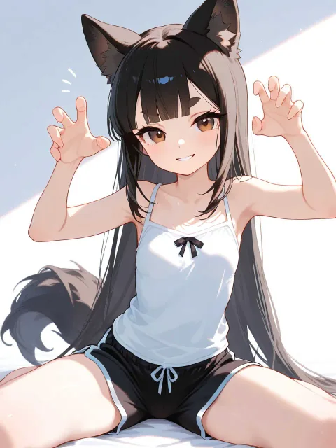 1人の美少女、身長165cm、痩せ型、茶色の瞳 - 狼娘