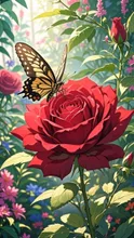 薔薇とアゲハ蝶 — 小鳥遊優斗さんのAIイラスト