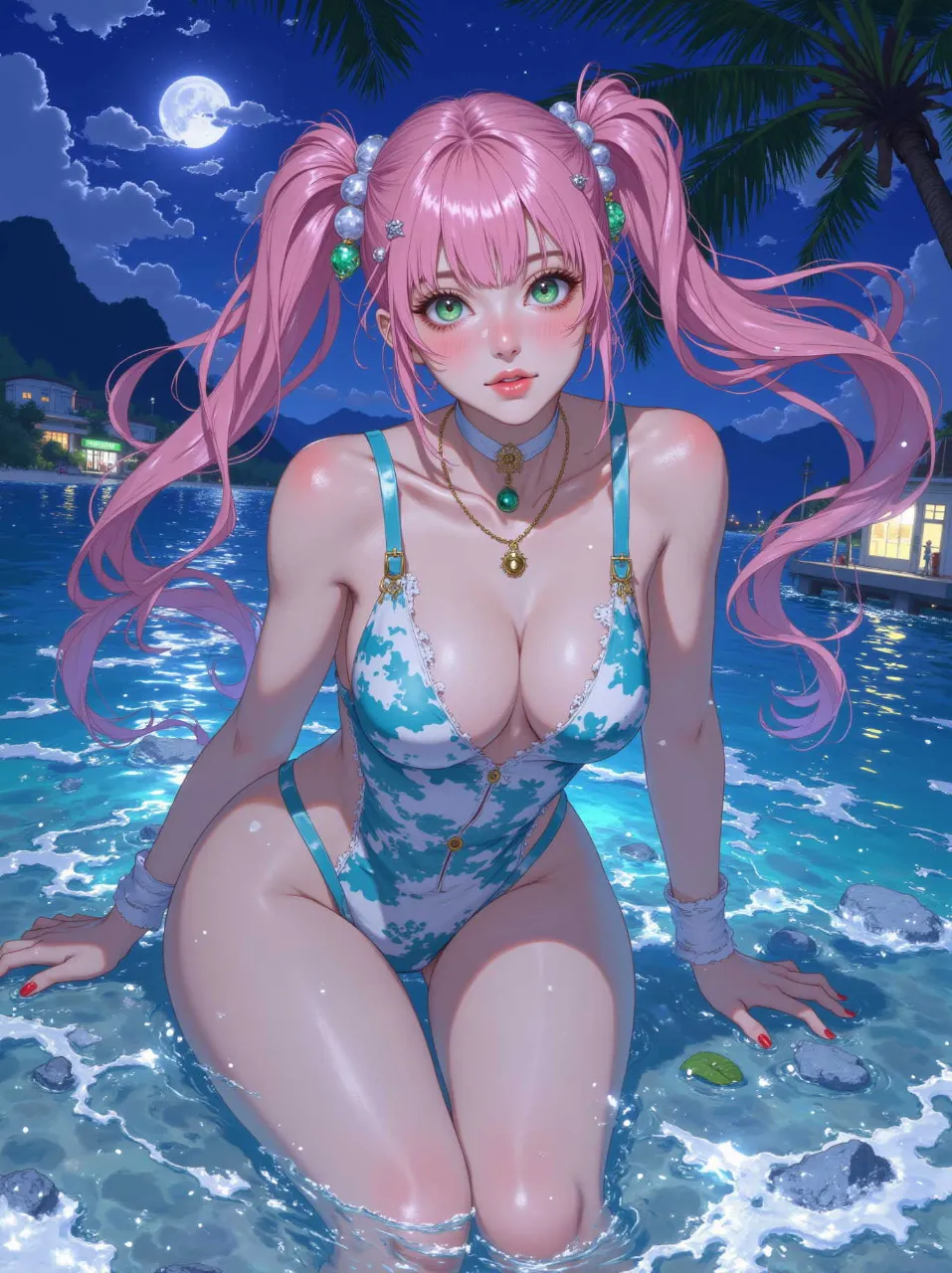 熱帯夜はナイトプールでパシャパシャ♫