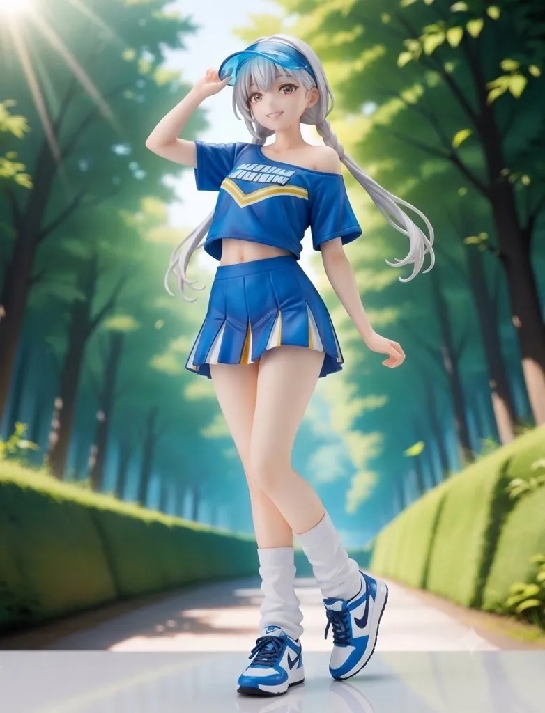 みつ編みツインテールのチアガール！…フィギュア…銀