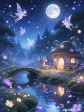 月光に照らされた幻想的な妖精の国 — mamamiさんのAIイラスト