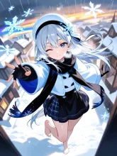 夕焼けの街に雪を降らせる魔法