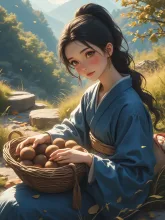 栗拾い…え？これが栗？ — ドラゴンYAさんのAIイラスト
