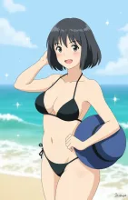 黒ビキニ娘 — ネガダークネスさんのAIイラスト