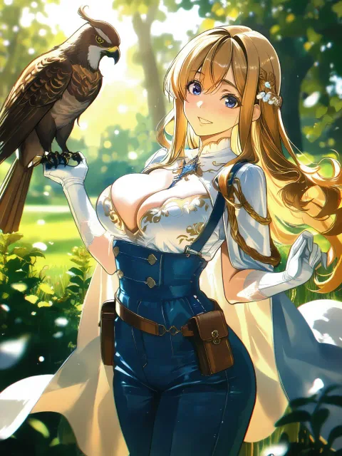 A beautiful female falconer - 鷹匠