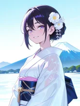 富士山の擬人化·初冠雪のよそおい の投稿作品