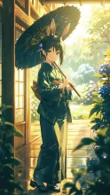 紫陽花と和傘·初夏チャレンジ の投稿作品