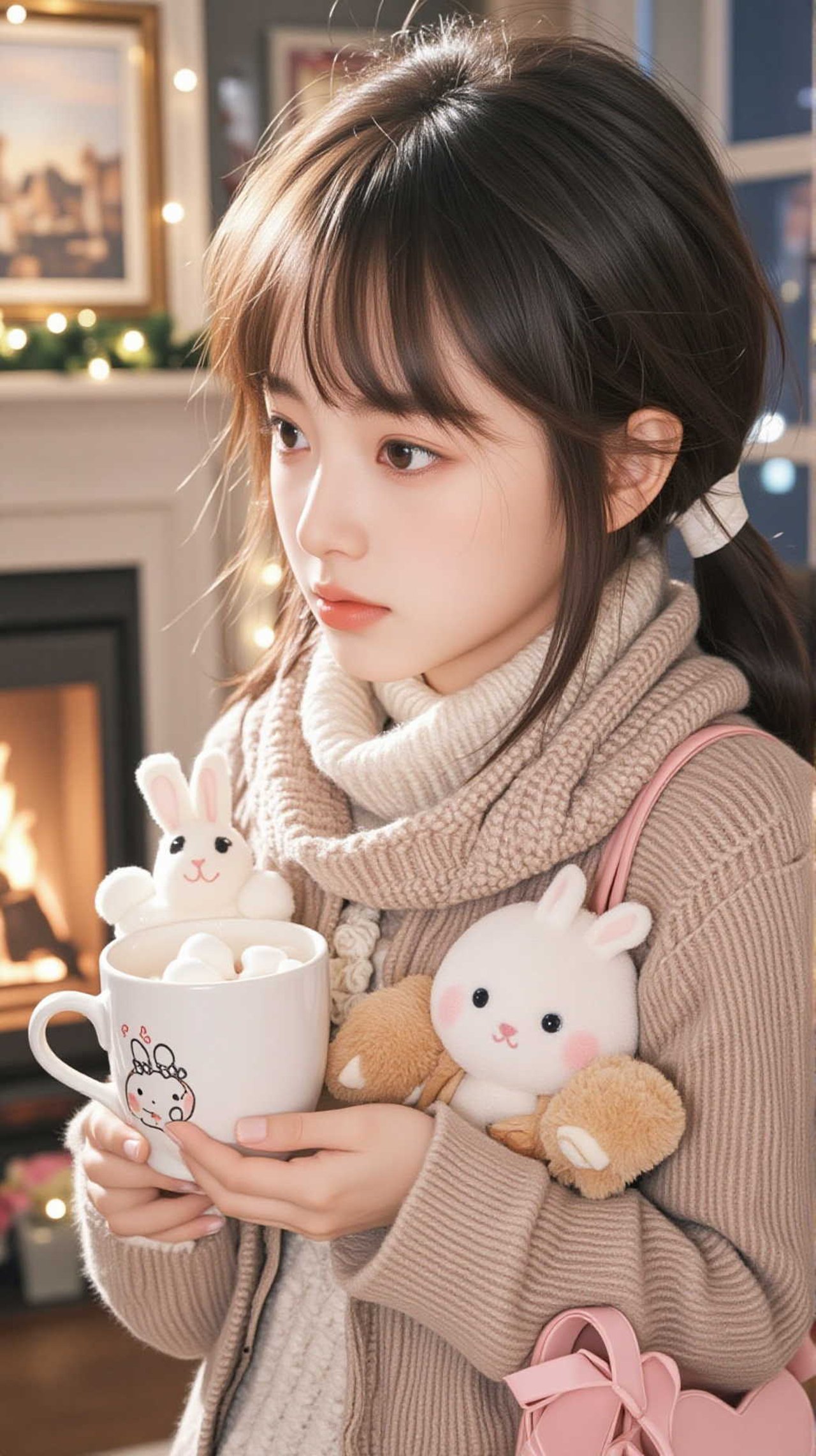 Hot Cocoa Rabbit Winter Anime