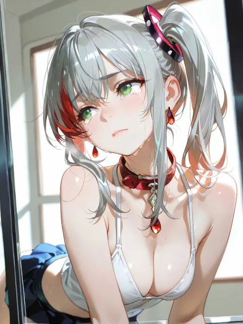 表情を消して口角の動かない色っぽい成年女性 - 涙 vs 無表情
