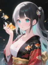 金魚と結衣。
