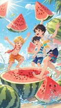 スイカと海パン — KIMIAKIさんのAIイラスト