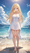 金髪乙女💕バカンスにお気に入りのワンピースで❤️