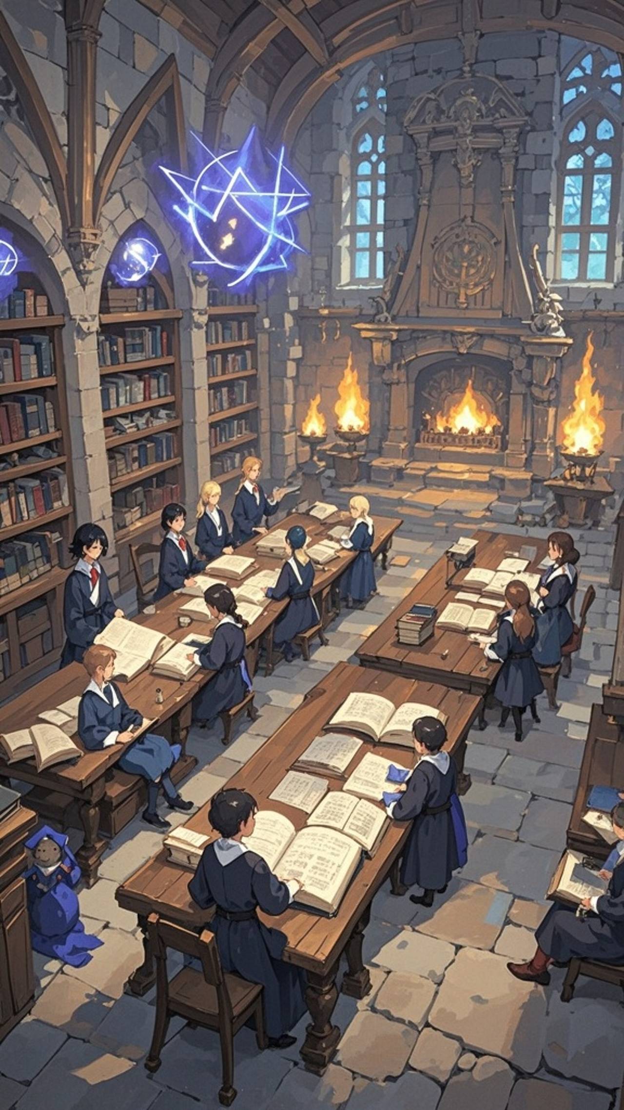 魔法学院の授業中