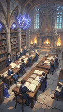 魔法学院の授業中