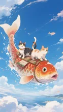 空に泳ぐ鯉のぼり·チャレンジ の投稿作品