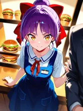 ハンバーガー店でアルバイトの猫◯