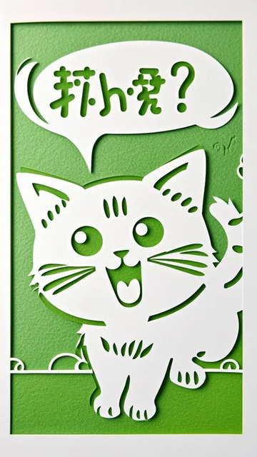 切り絵アート子猫